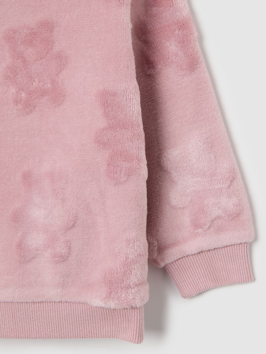 Girls' pink sweatshirt regular fit with round neckline_2