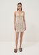 Beige floral pure viscose mini dress_0