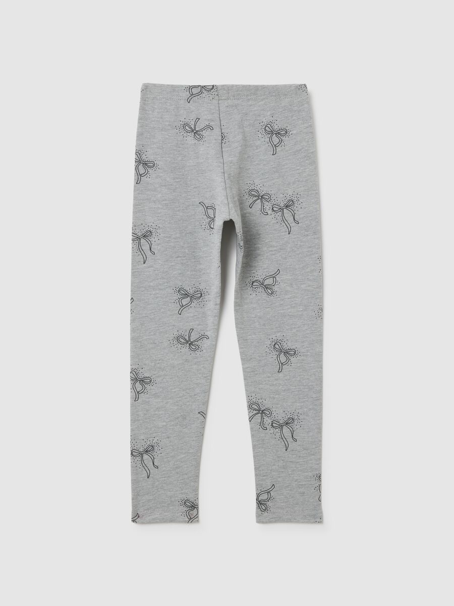 Girls' Grey Stretch Cotton Leggings_1