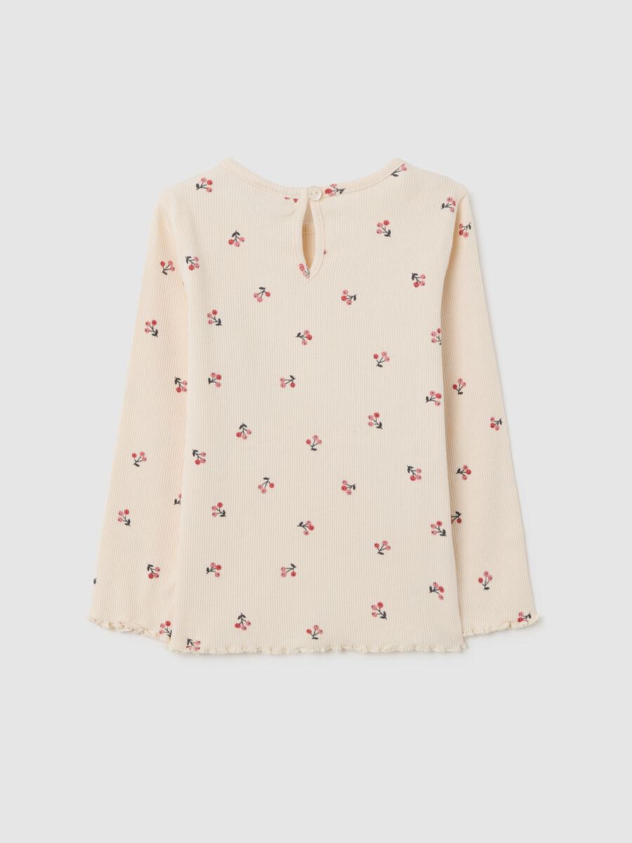 Baby girl's beige cotton blend T-shirt, regular fit_1
