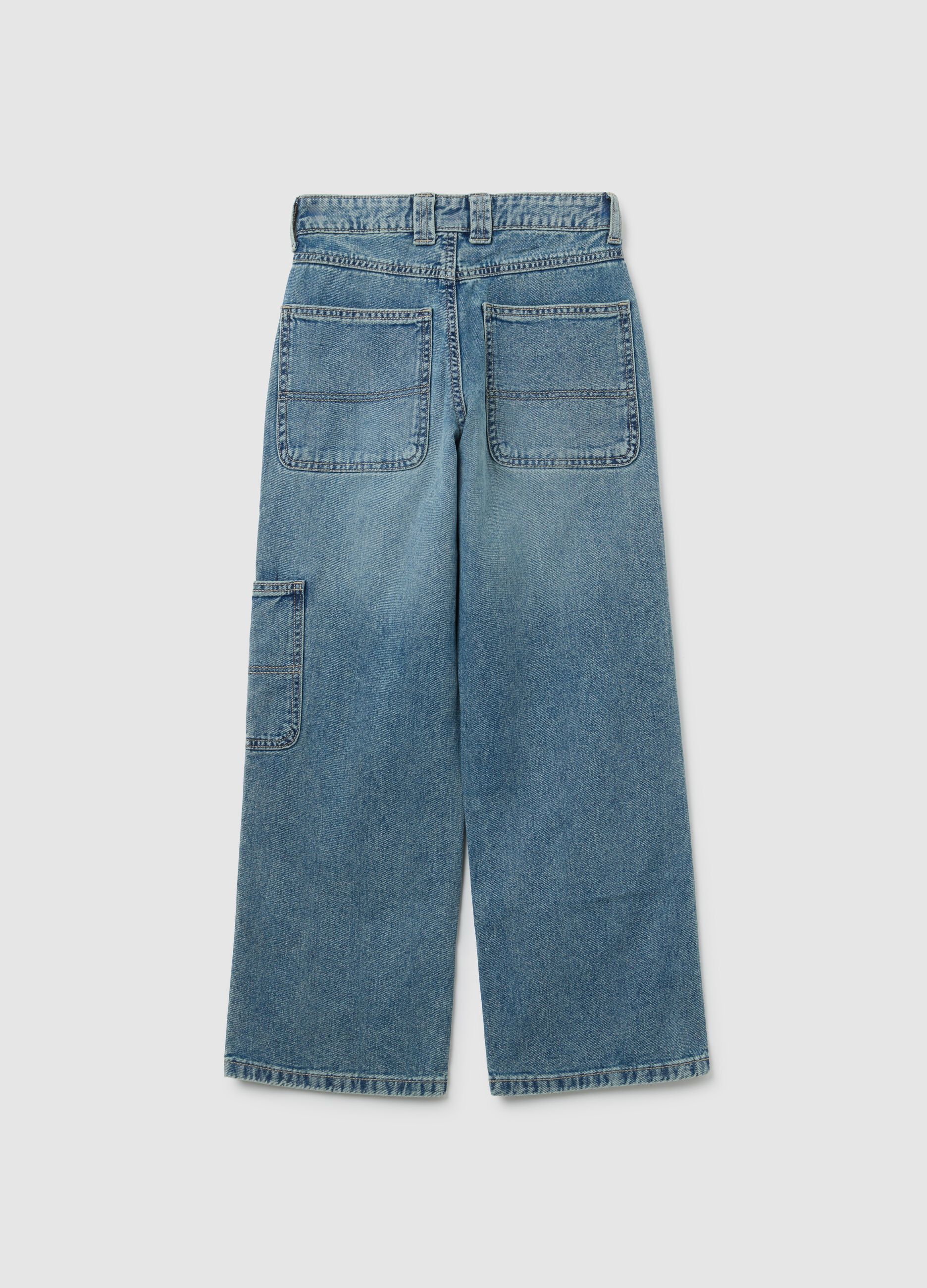 Jeans skater da ragazza in puro cotone denim