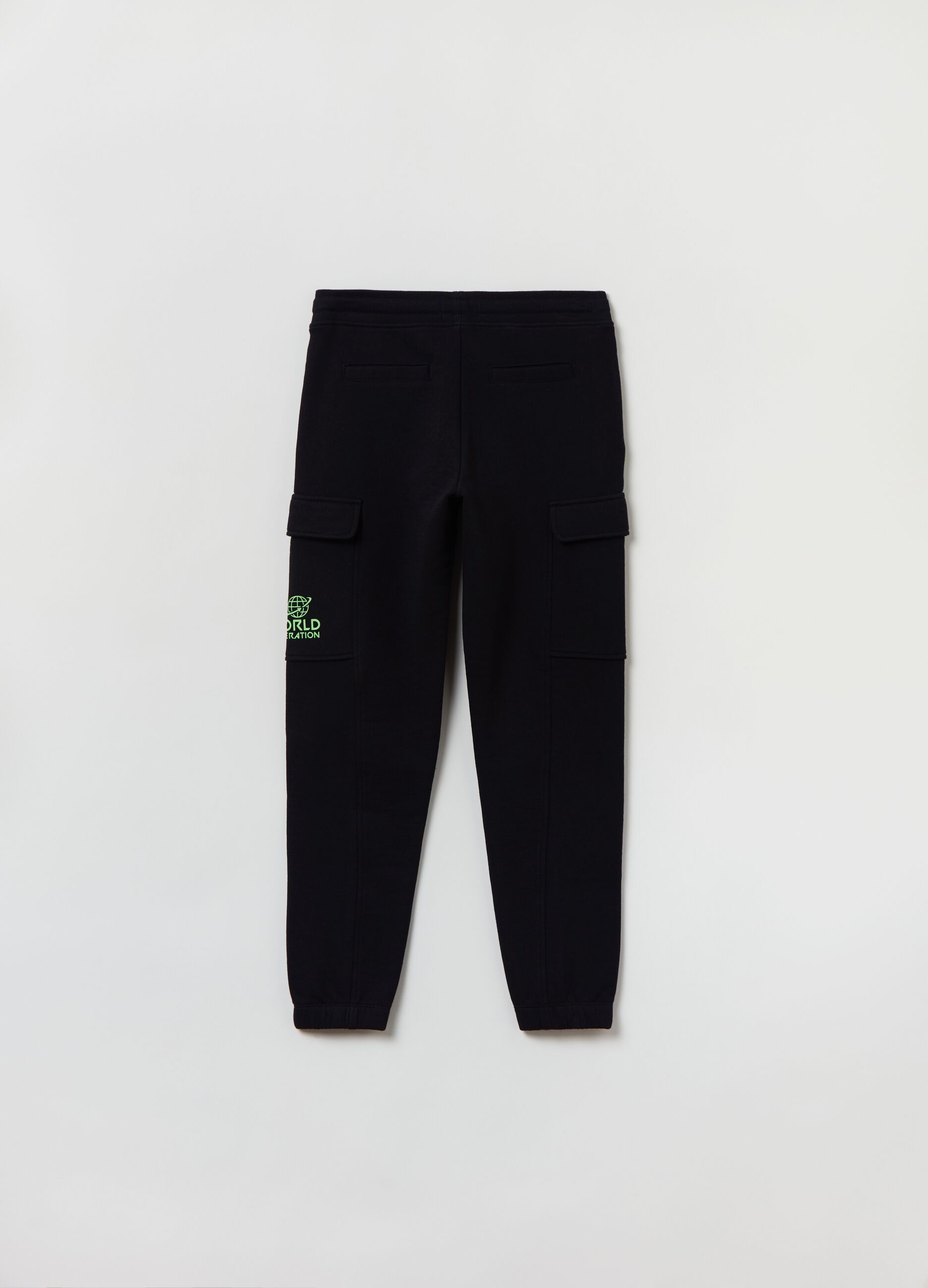 Joggers cargo in felpa con stampa _1
