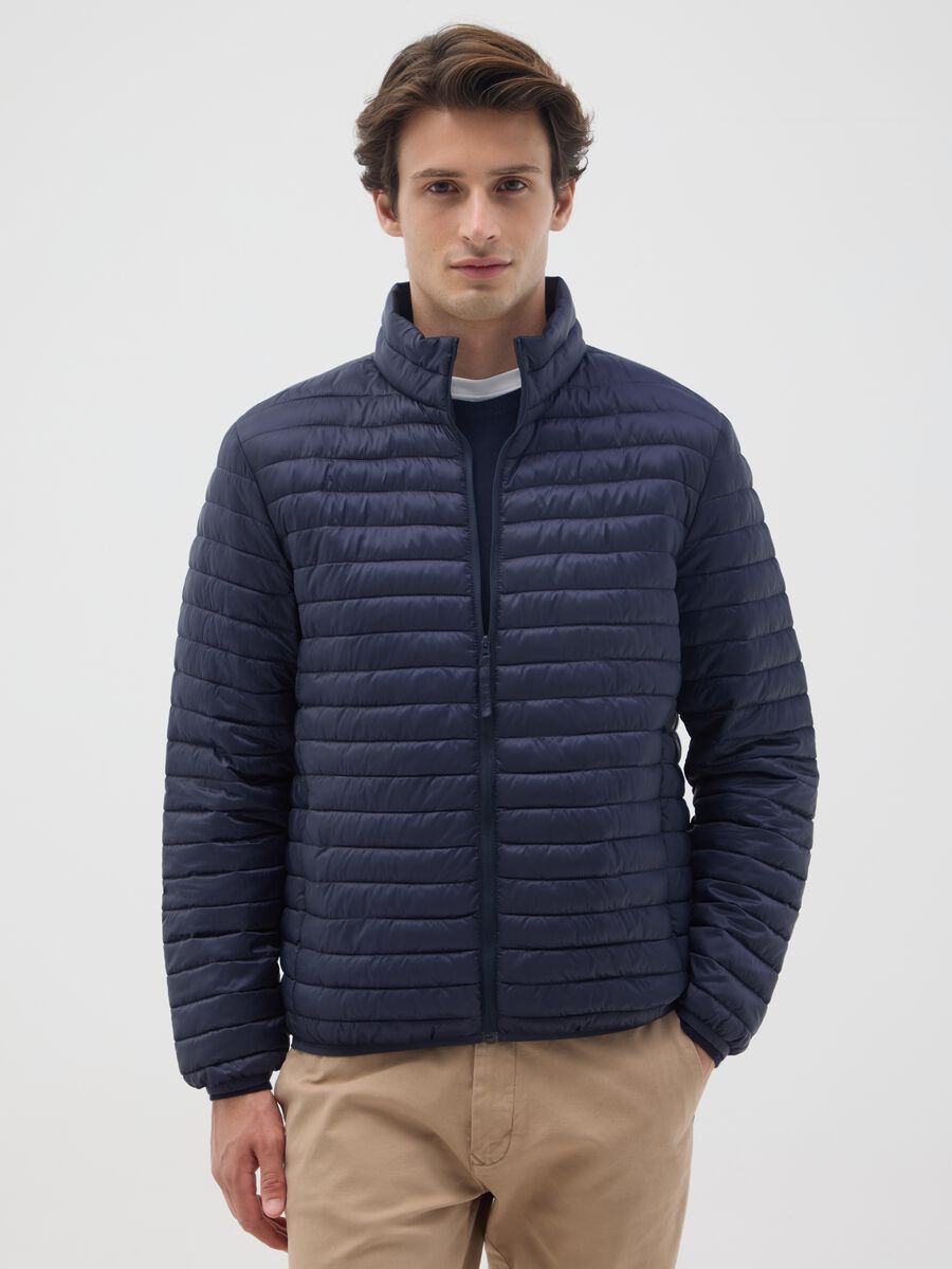 Giacca in tessuto blu regular fit_0