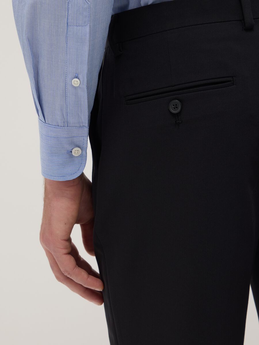 Light blue striped shirt in cotton blend regular fit easy iron_3