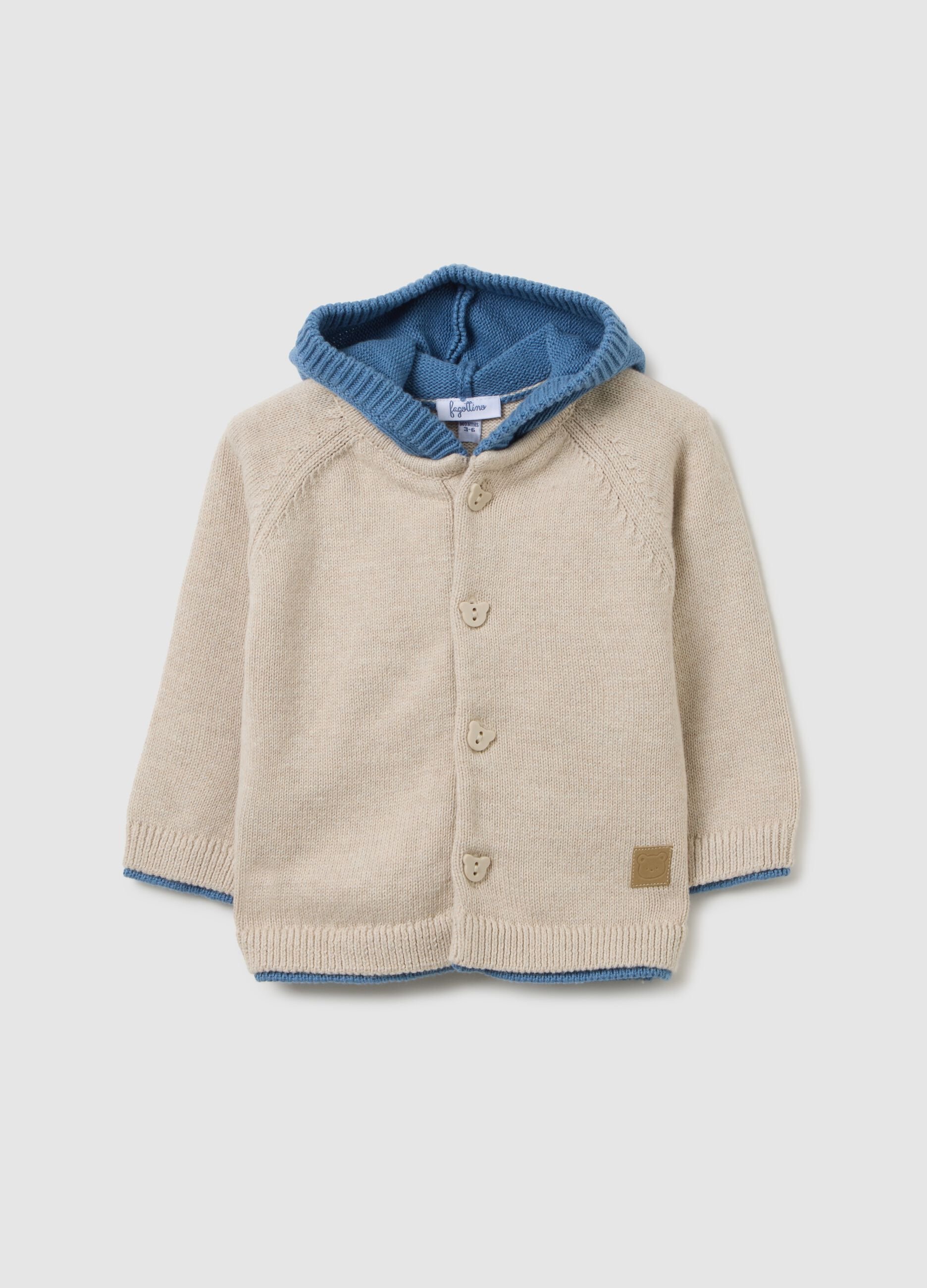 Baby jacket in pure multicoloured cotton regular fit