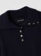 Blue ribbed viscose-blend top with collar_5