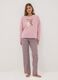 Pink pure organic cotton crew-neck pyjamas_0