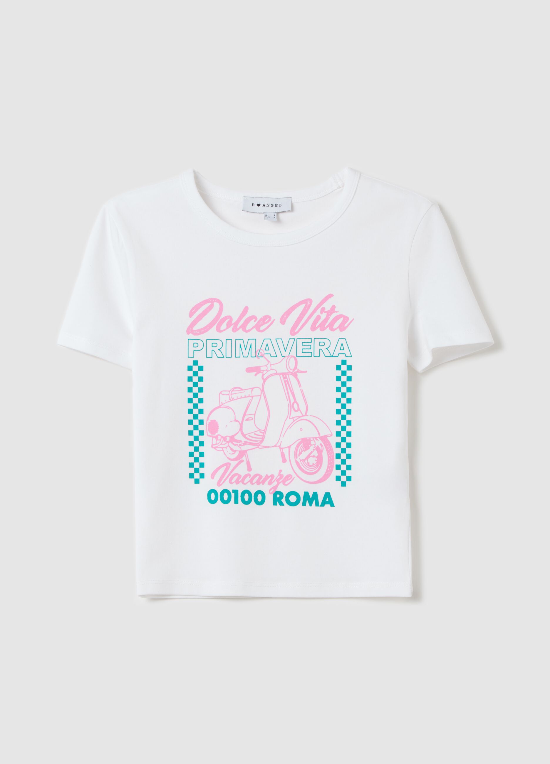 Short-sleeved T-shirt with "Dolce Vita" print