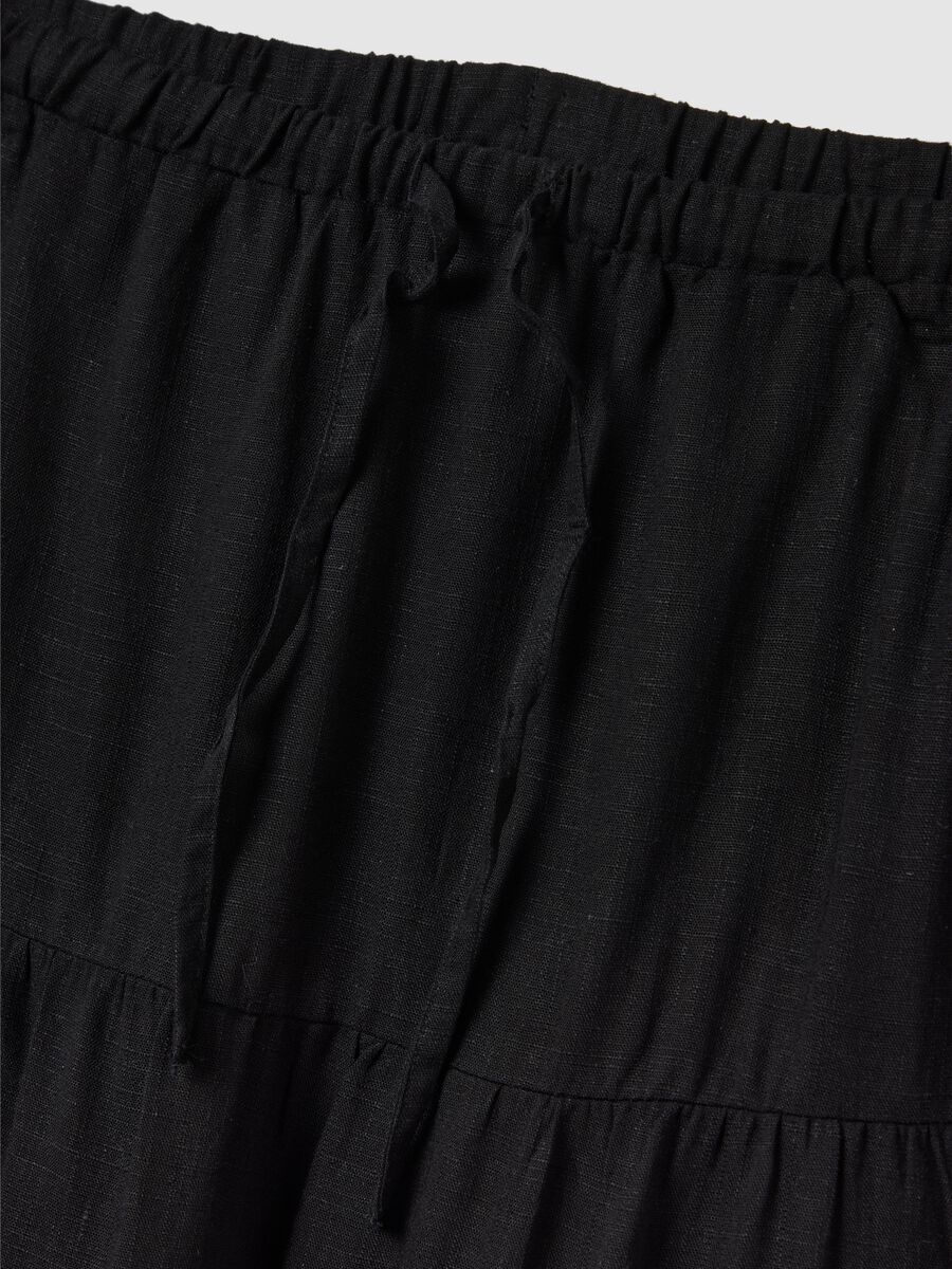 Women's black viscose blend long skirt_5