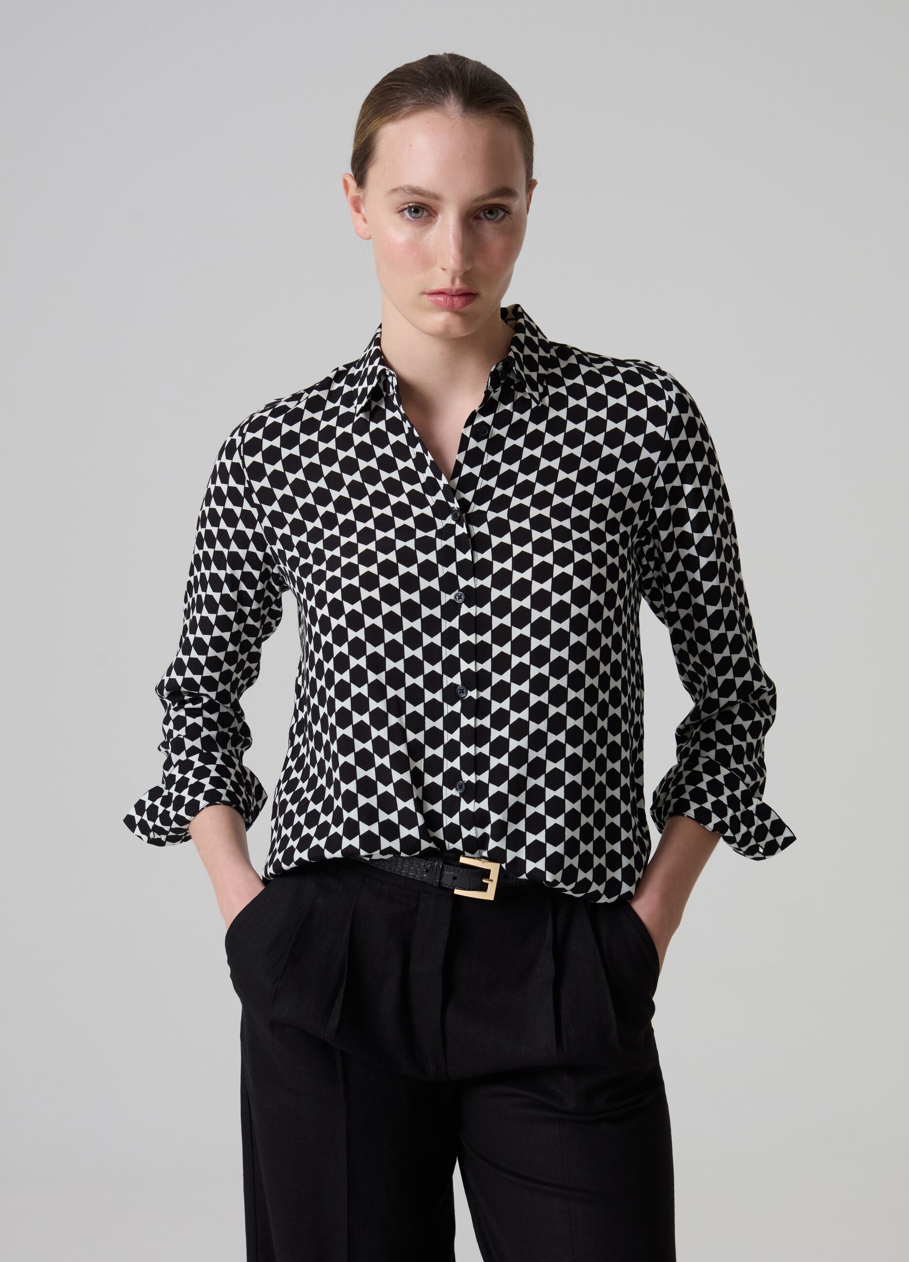 Camicia con stampa geometrica Contemporary