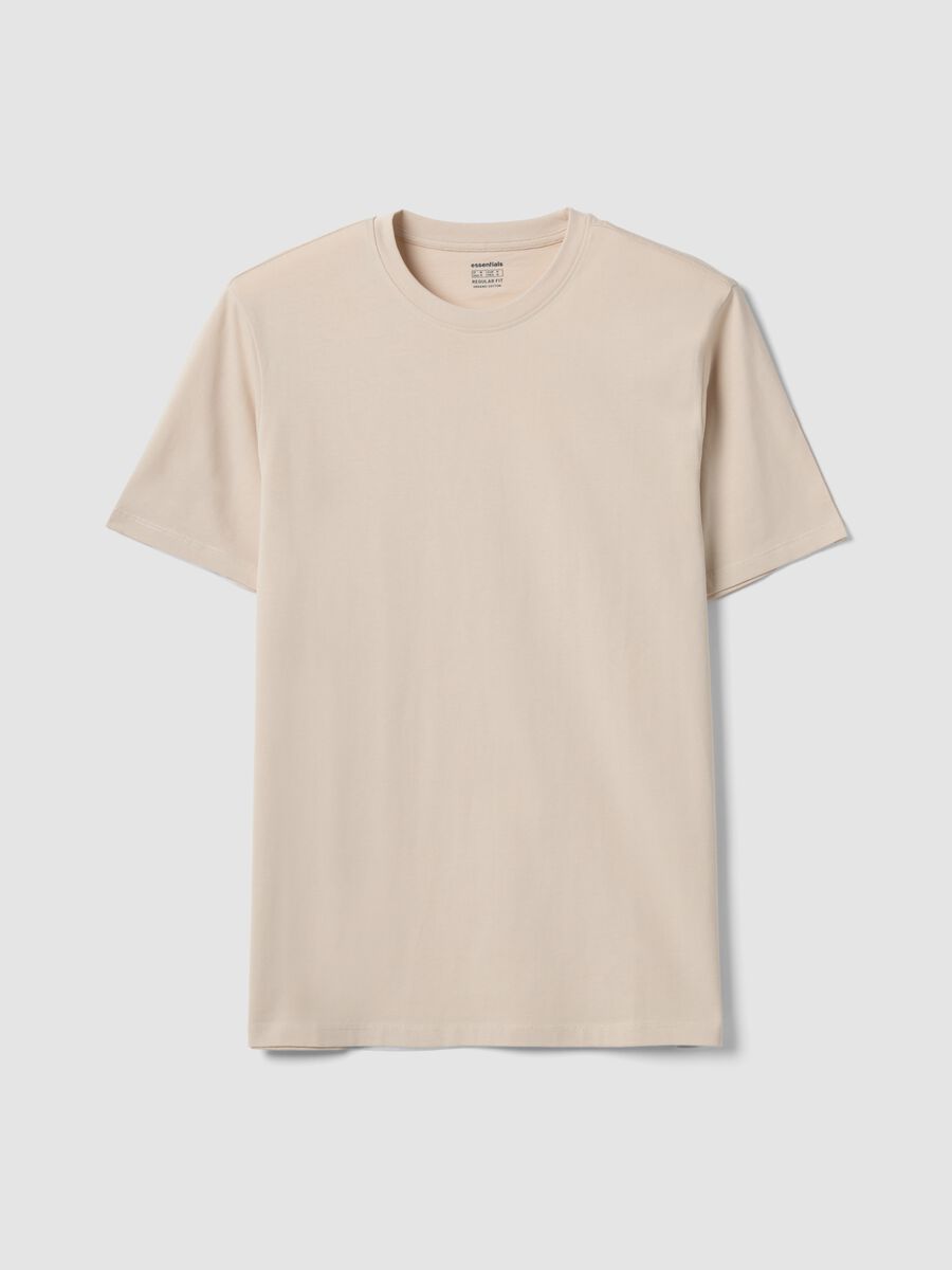 T-shirt beige in puro cotone organico jersey regular fit_4