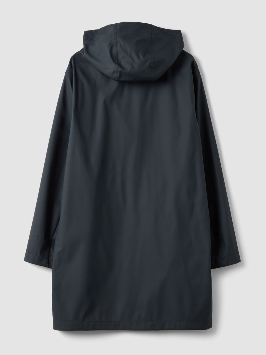 Blue regular-fit raincoat with zip_2