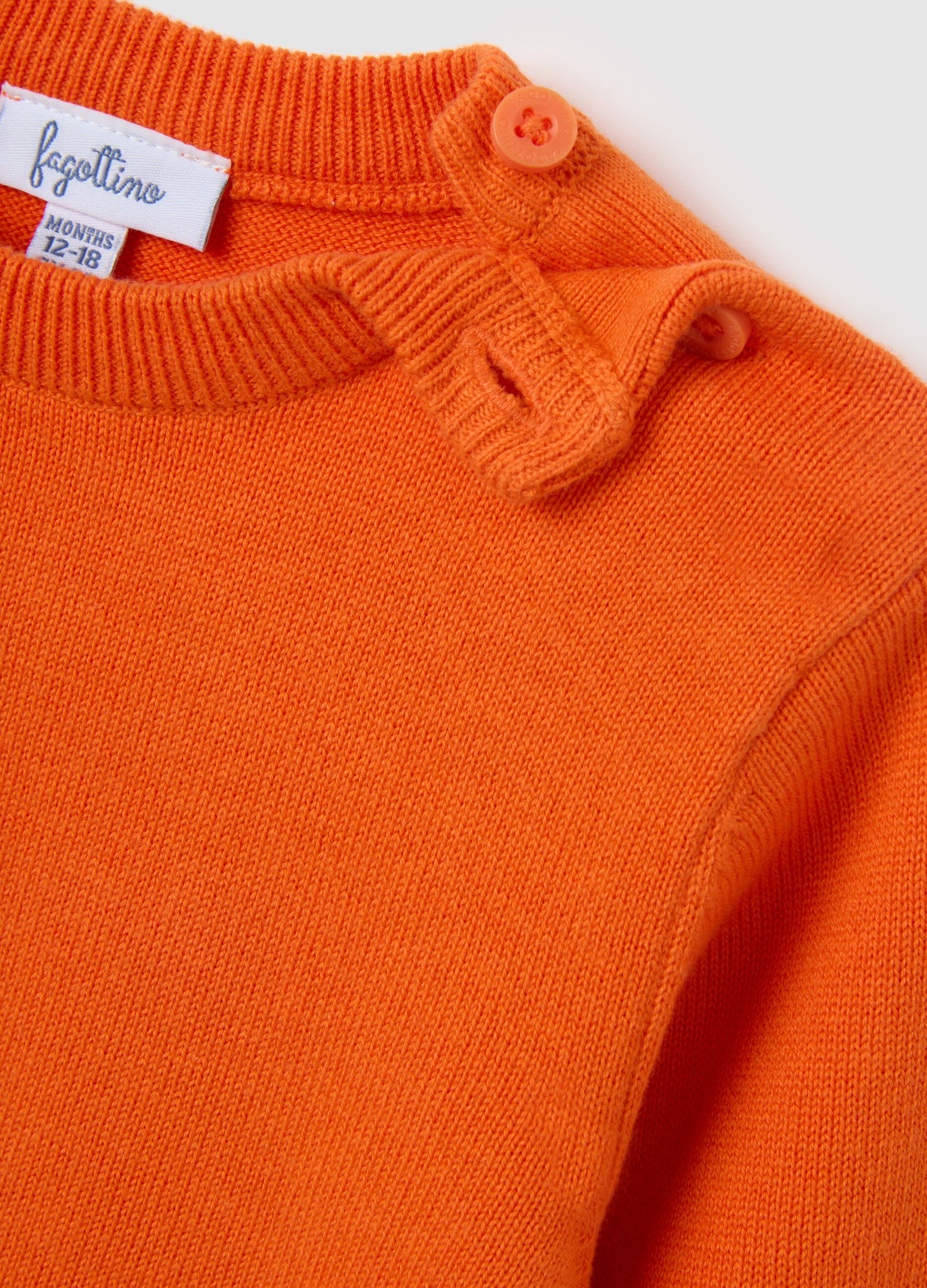 Orange Pure Cotton Baby Sweater