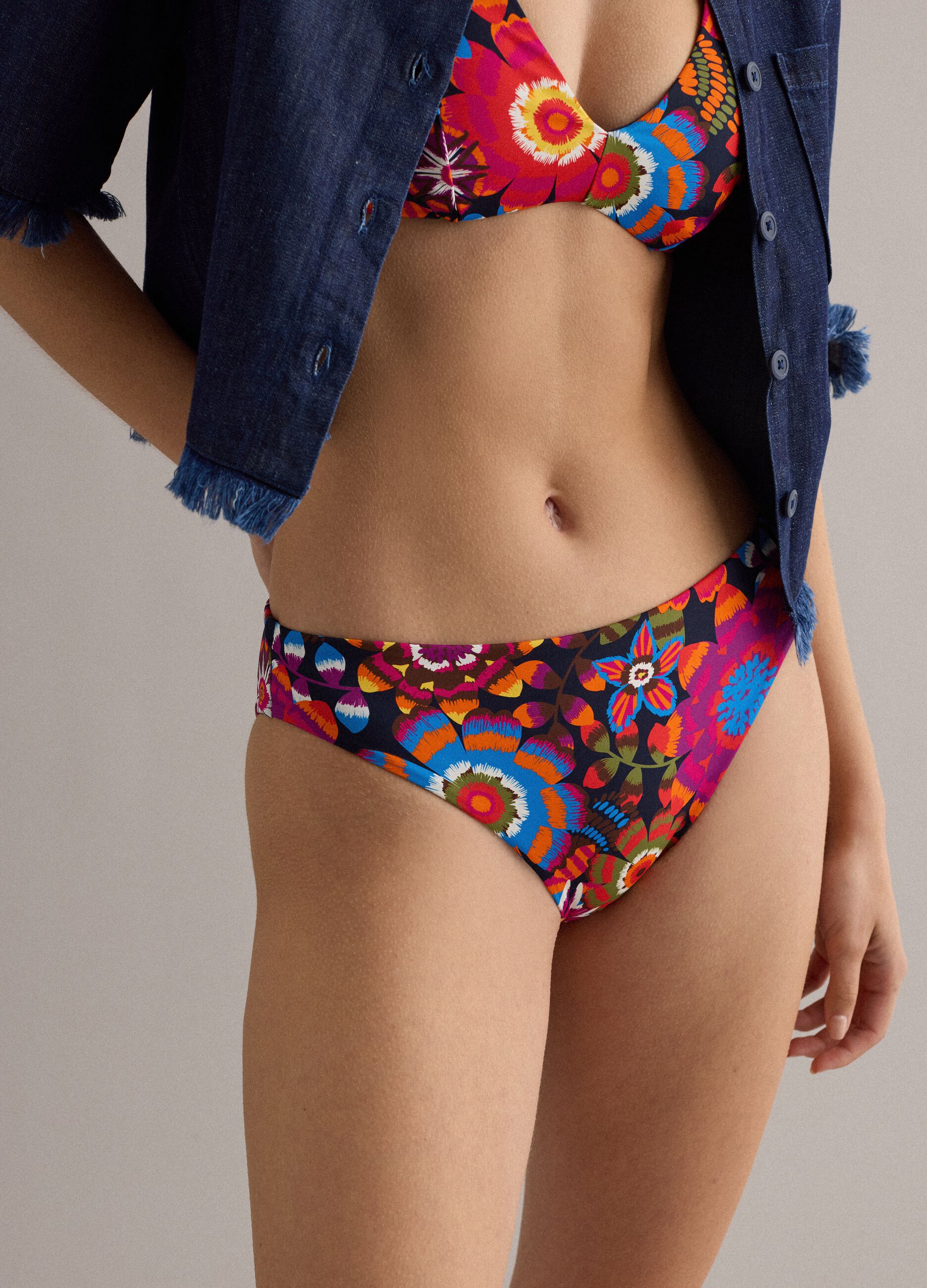 Multicolour stretch bikini bottoms