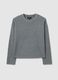 Grey cotton-blend jumper with decorated neckline in regular fit_4