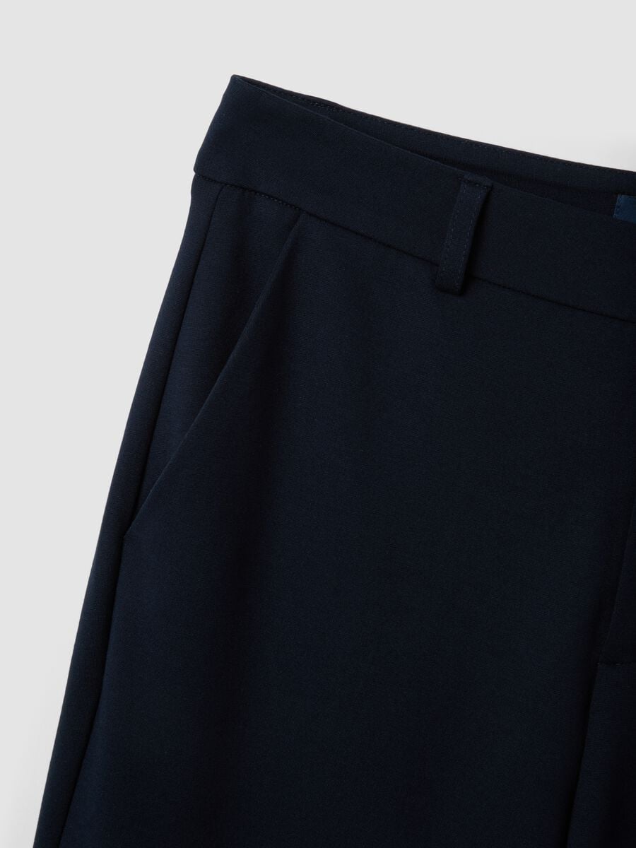 Pantaloni blu in viscosa elasticizzato_5