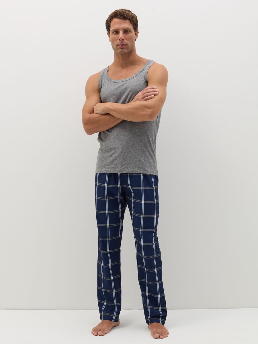 Pyjama trousers in check cotton_0