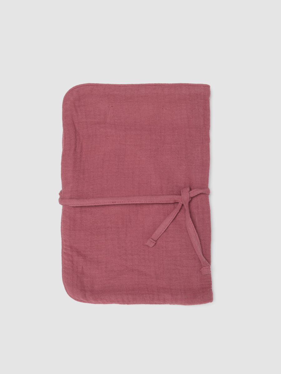 Fasciatoio portatile rosa in puro cotone con stampa floreale_0