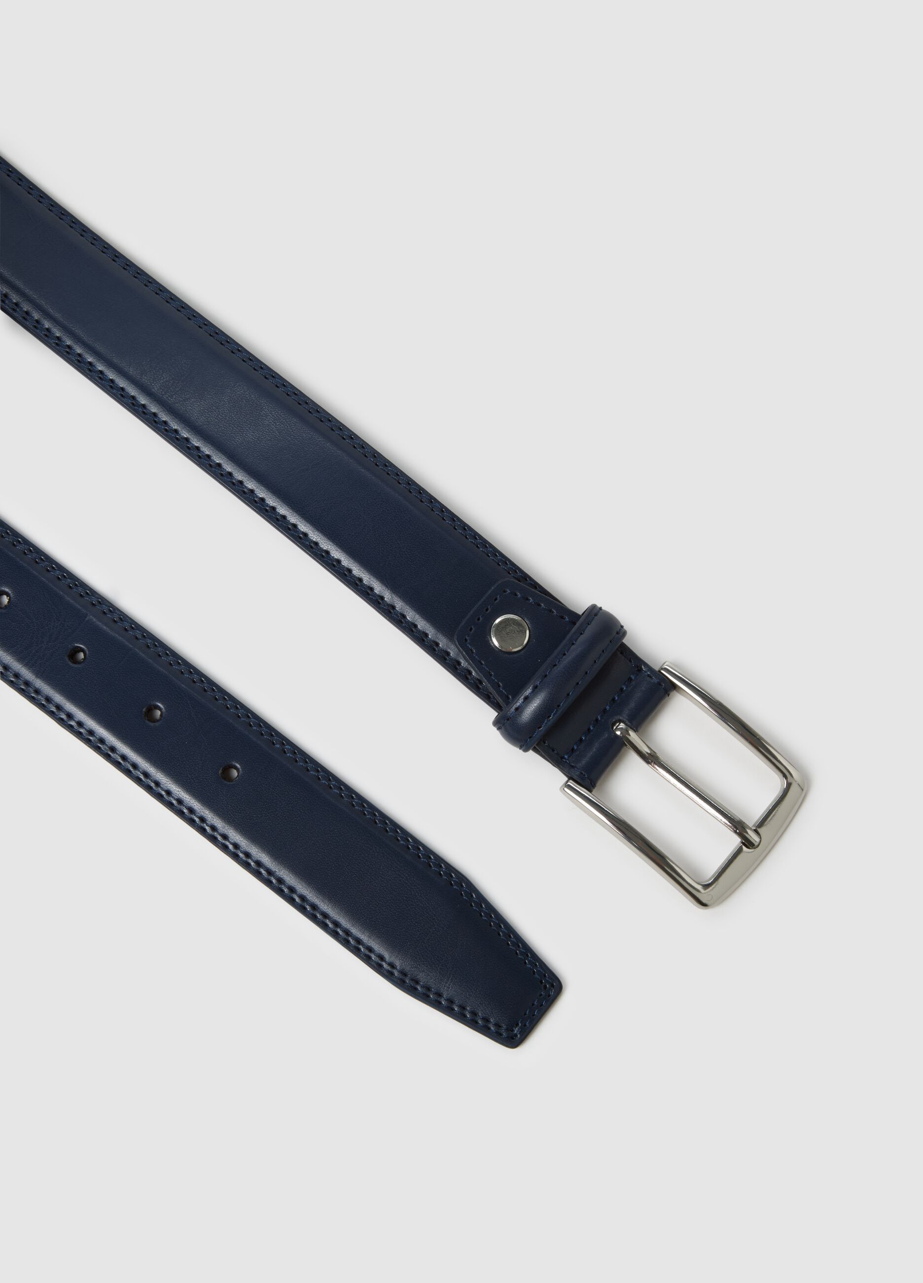 Blue Genuine Leather Belt