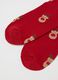 Red Cotton Blend Christmas Socks with Print_2