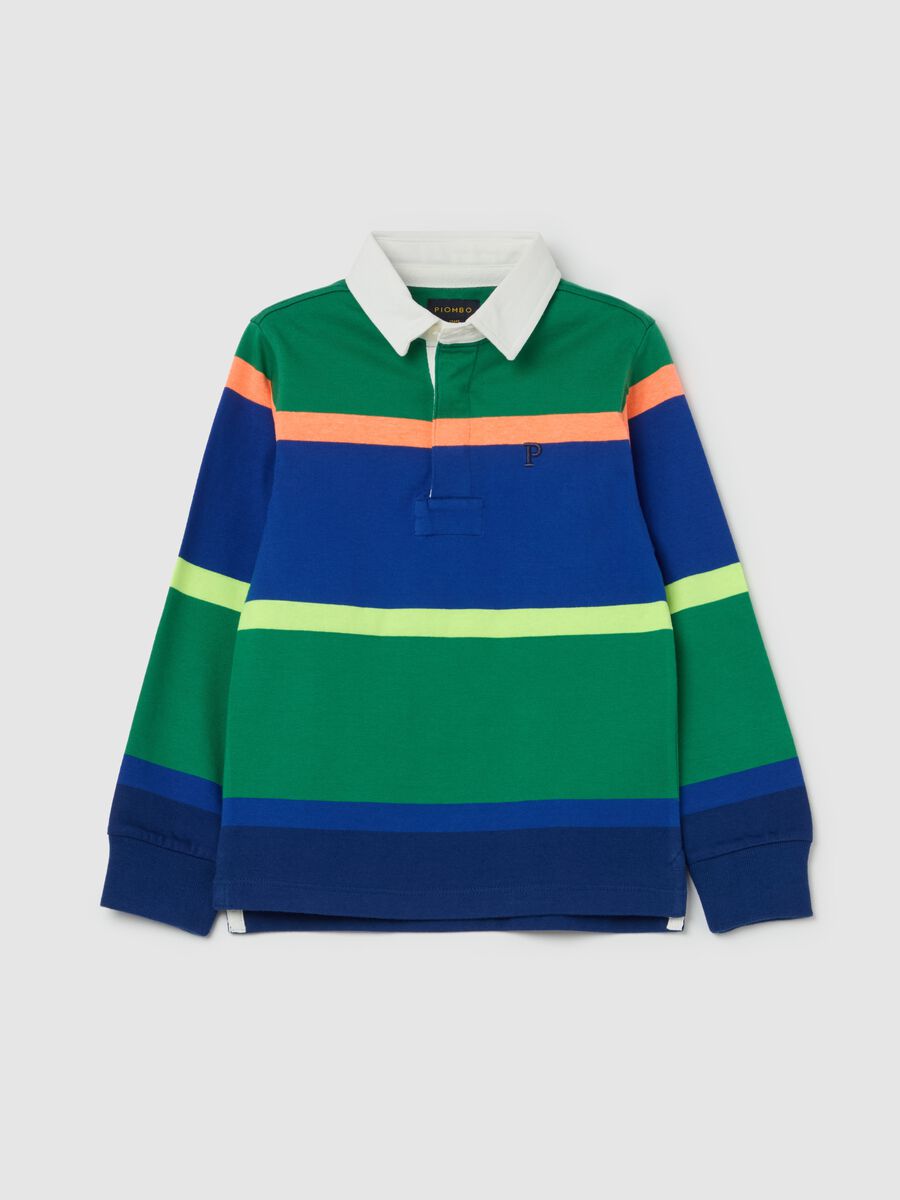 Long-sleeved polo shirt with striped pattern_3