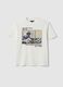 White pure cotton regular fit T-shirt with Hokusai wave_4