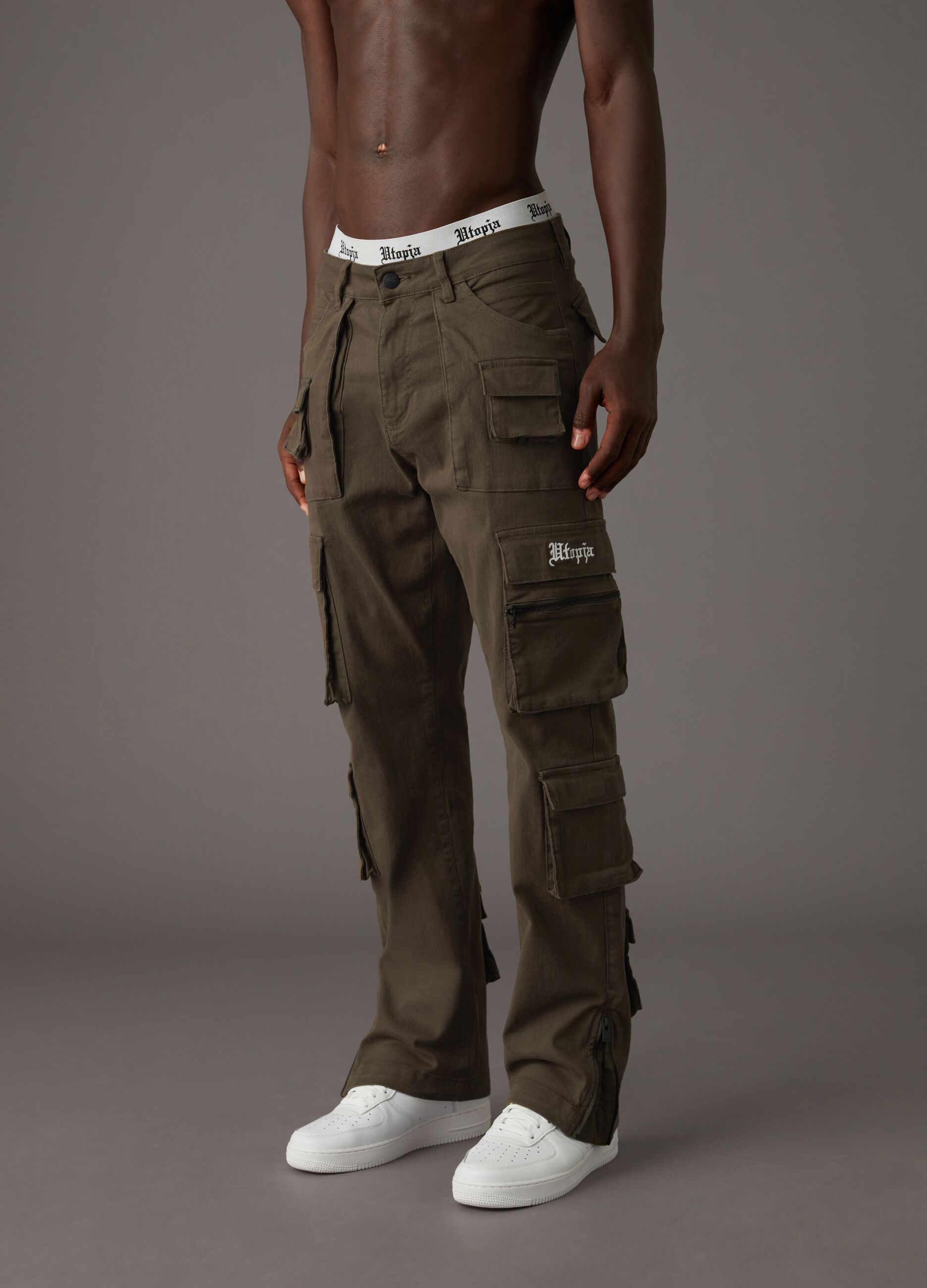 Multipocket Cargo Pants Military Green_1