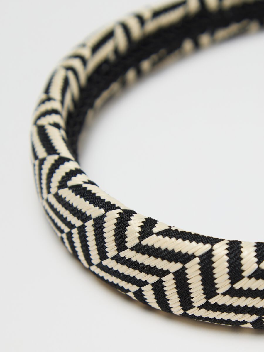 Multicoloured alice band with geometric design_2