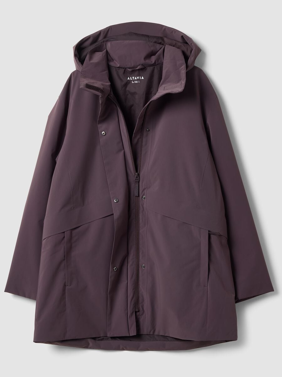 Parka viola imbottito idrorepellente e traspirante con cappuccio ALTAVIA STUDIO_7