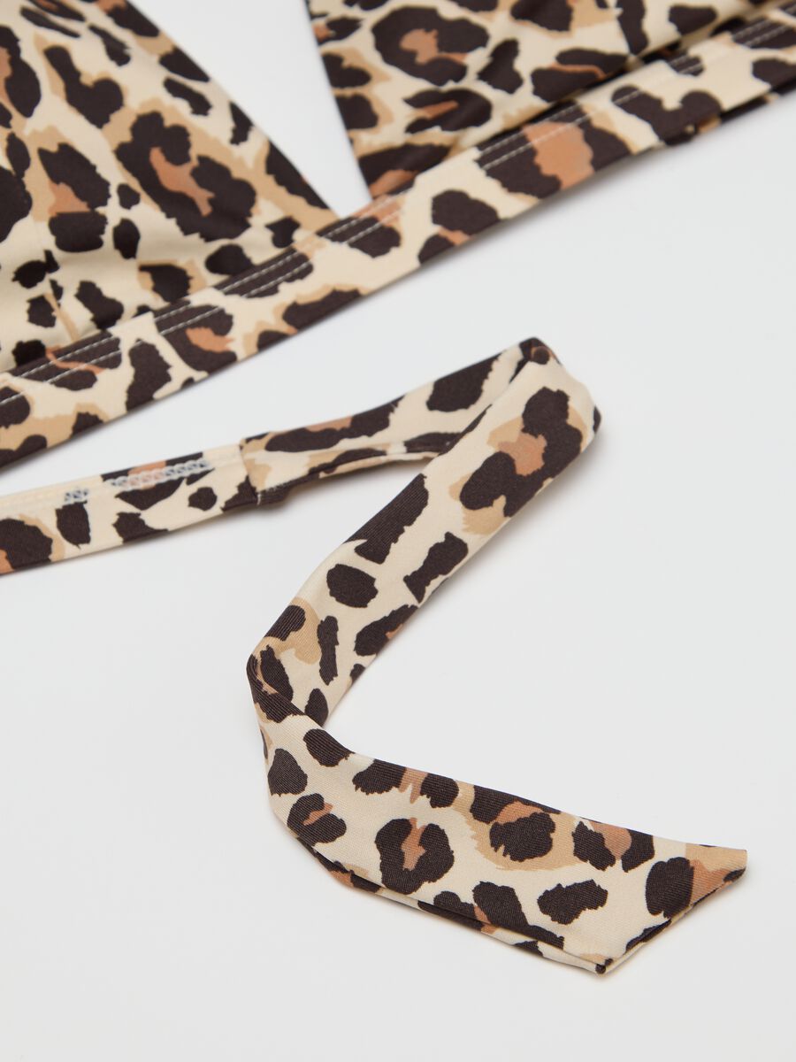 Triangle bikini top with animal print_5