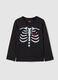 Long-sleeved T-shirt with glitter skeleton_0