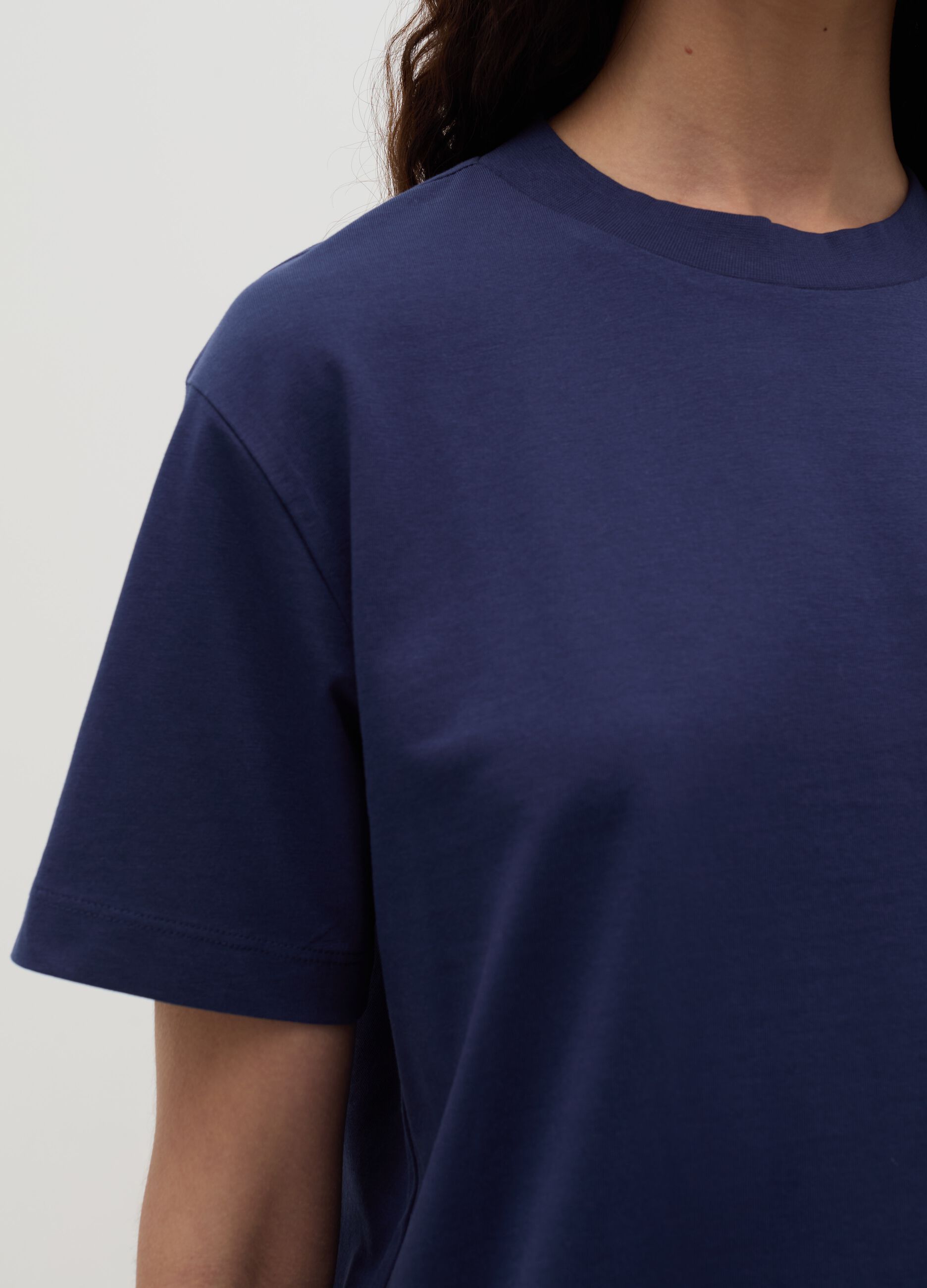 Solid colour cotton T-shirt