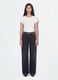 White fitted stretch-cotton T-shirt with rhinestone embellishment_0