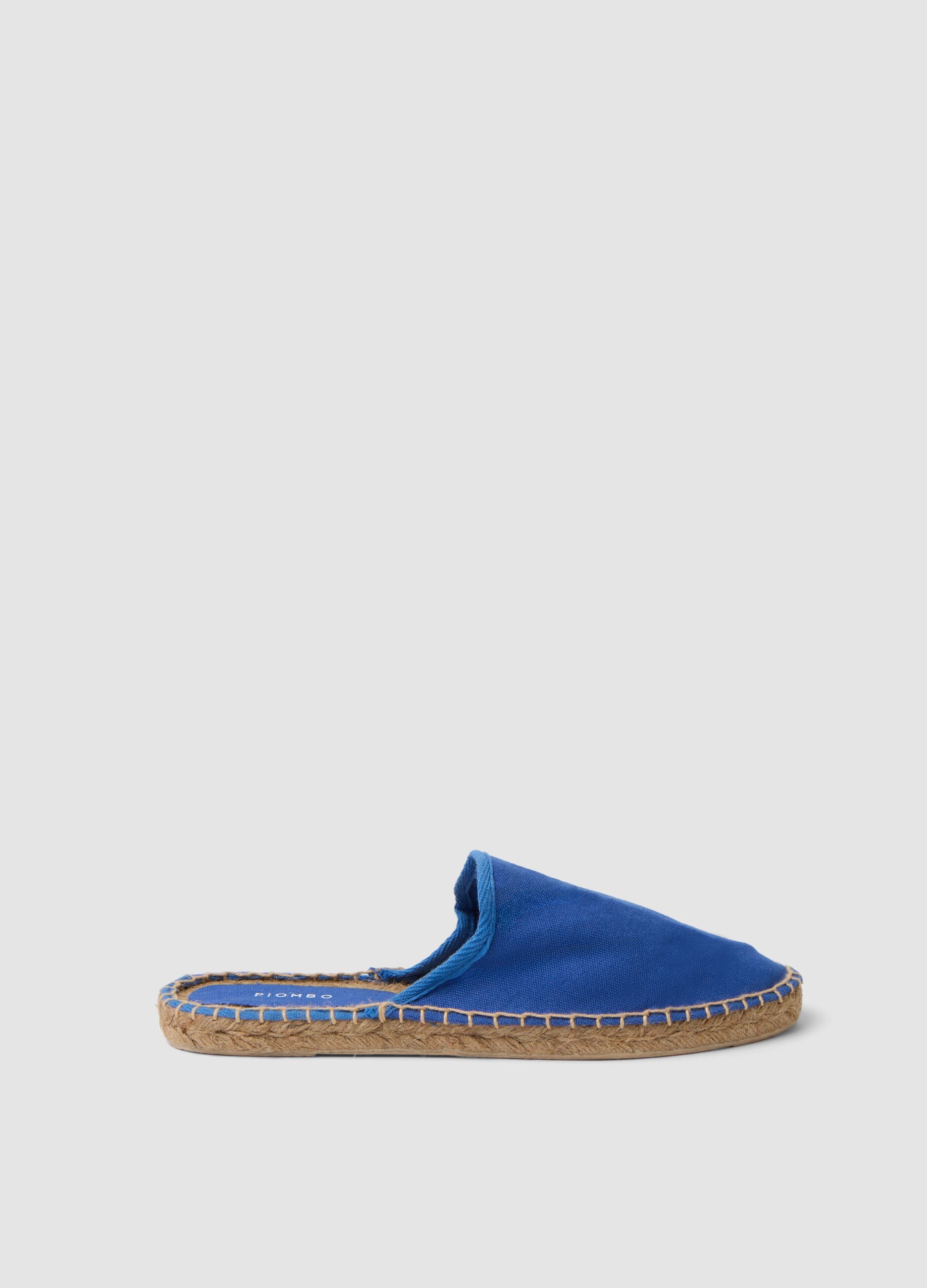 Blue espadrille-style sandals