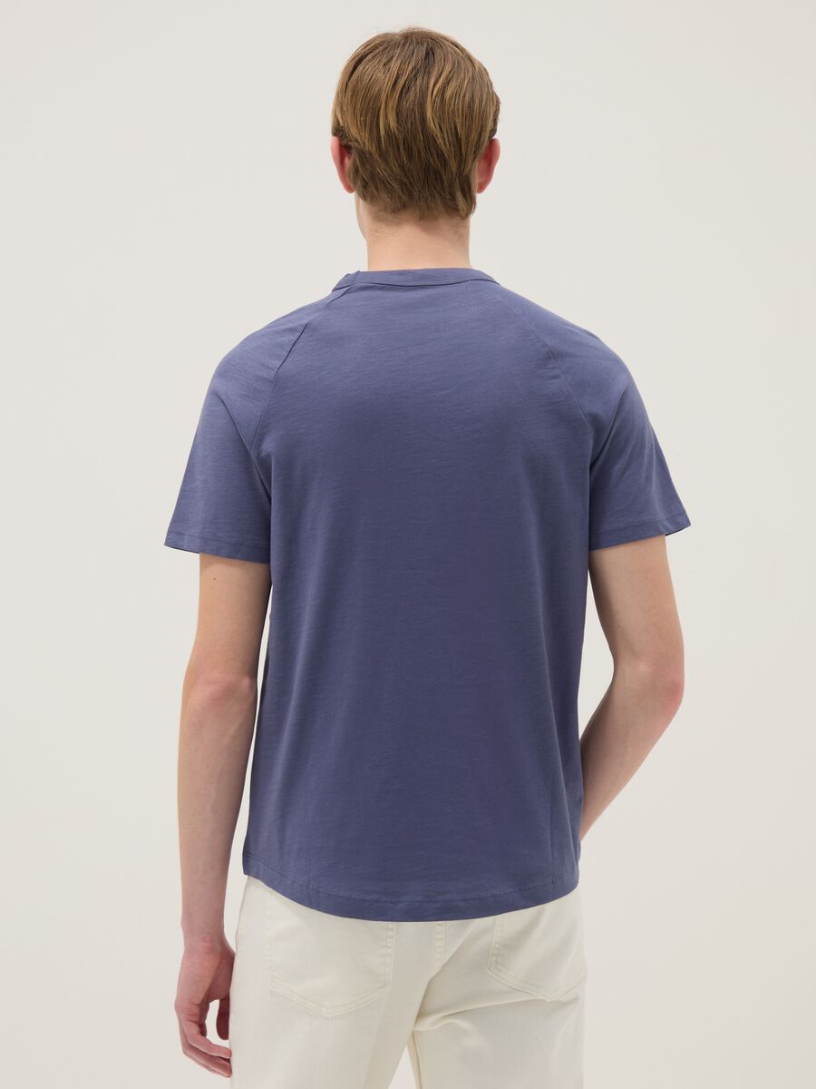 Regular fit blue pure cotton T-shirt_3