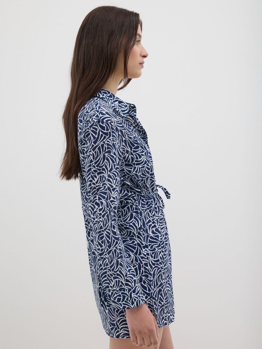 Women's multicolour shirt dress in pure cotton_1
