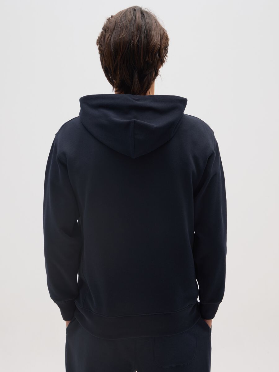 Felpa blu notte in puro cotone regular fit_2
