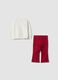 Completo bianco e rosso in cotone organico elasticizzato con stampa Minnie_1