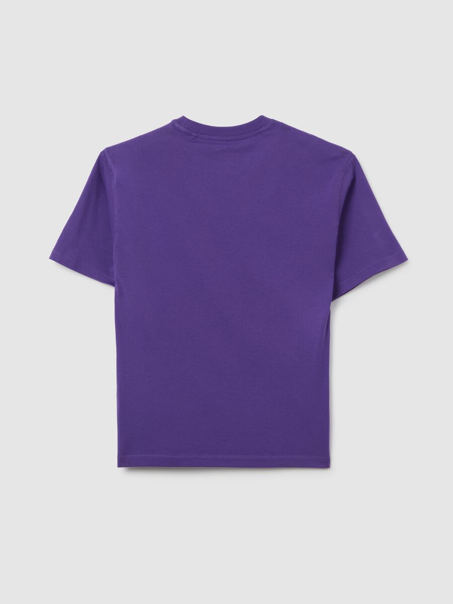 T-shirt da ragazzo in puro cotone viola regular fit_4