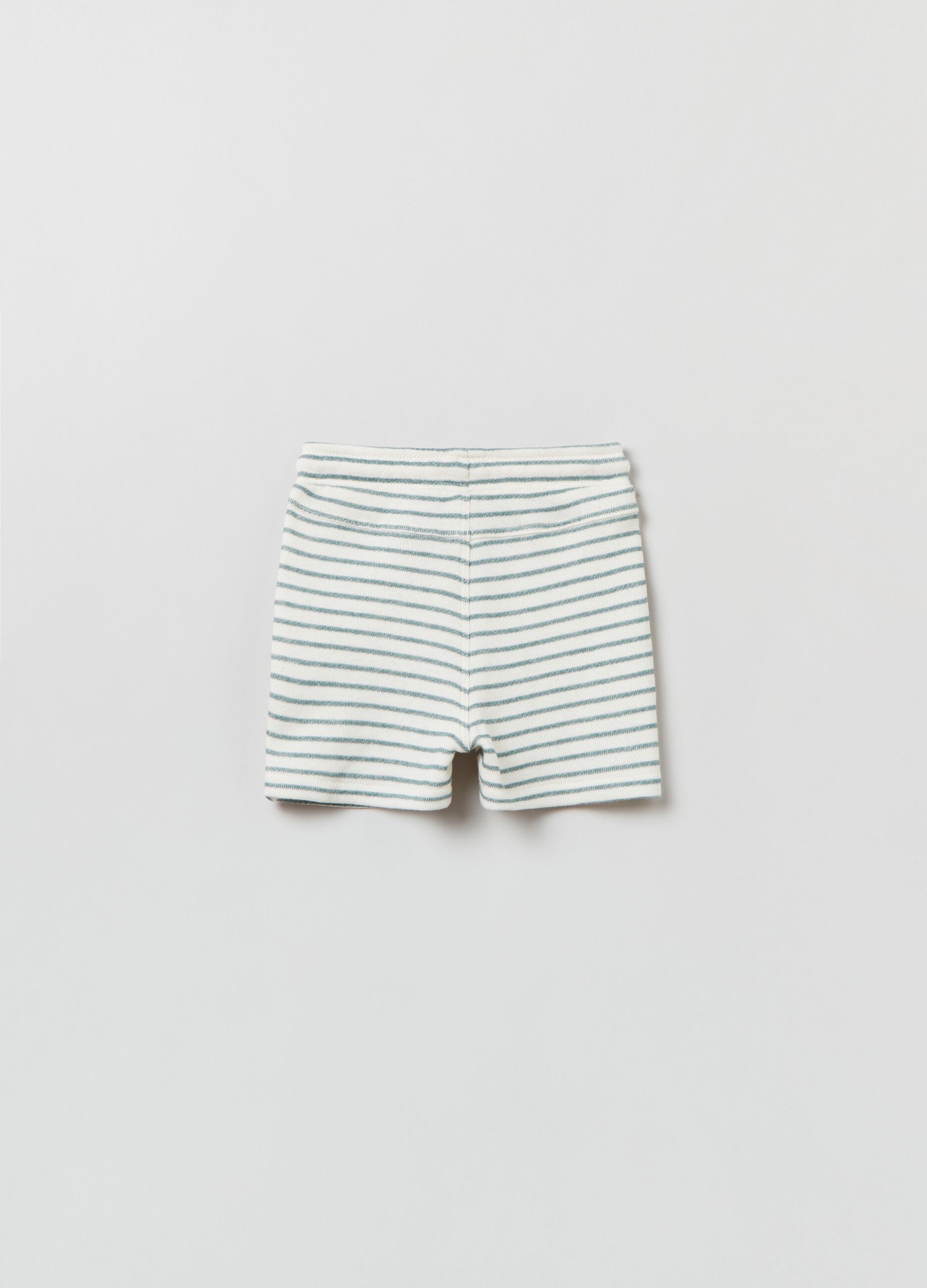 Shorts in cotone a righe con coulisse_1