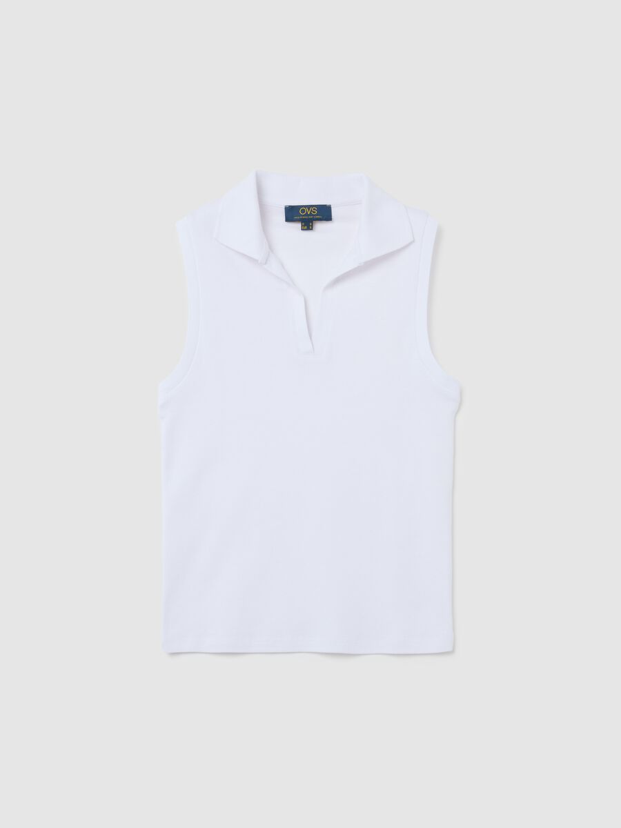Women's Sleeveless White Slim Fit Pure Cotton Top_4