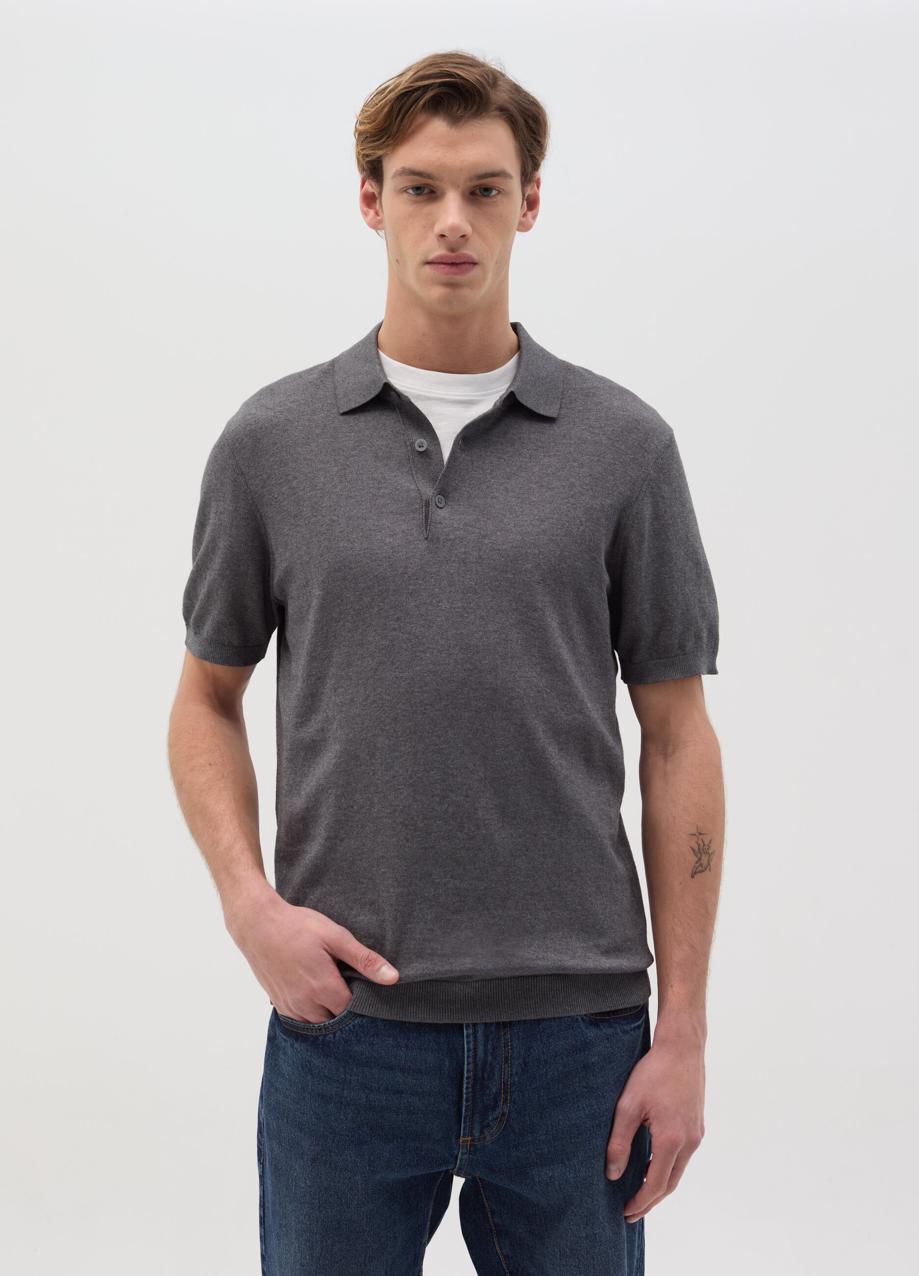Polo in cotone tinta unita