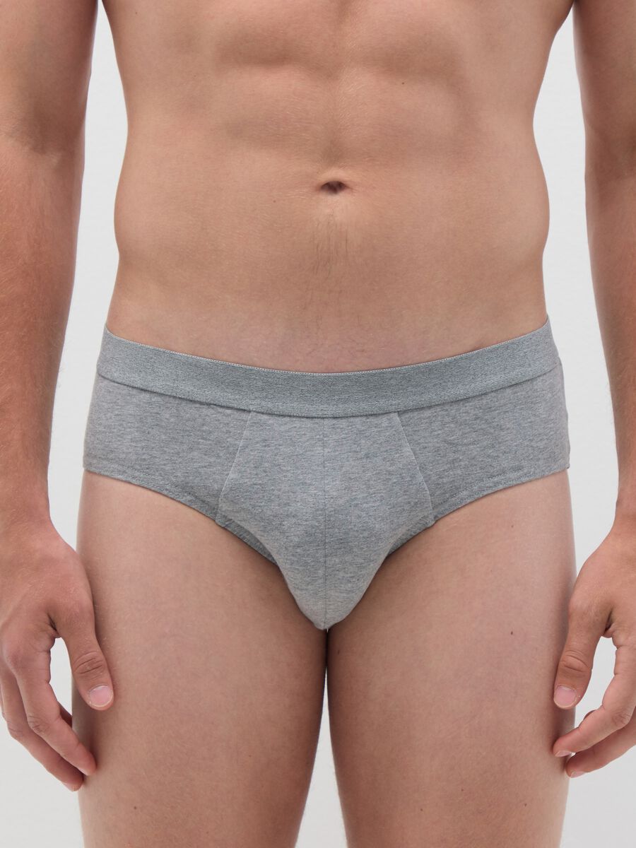 Grey Cotton Regular Fit Triple Pack Briefs Set_1