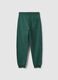 Children's regular fit green pure cotton joggers_1