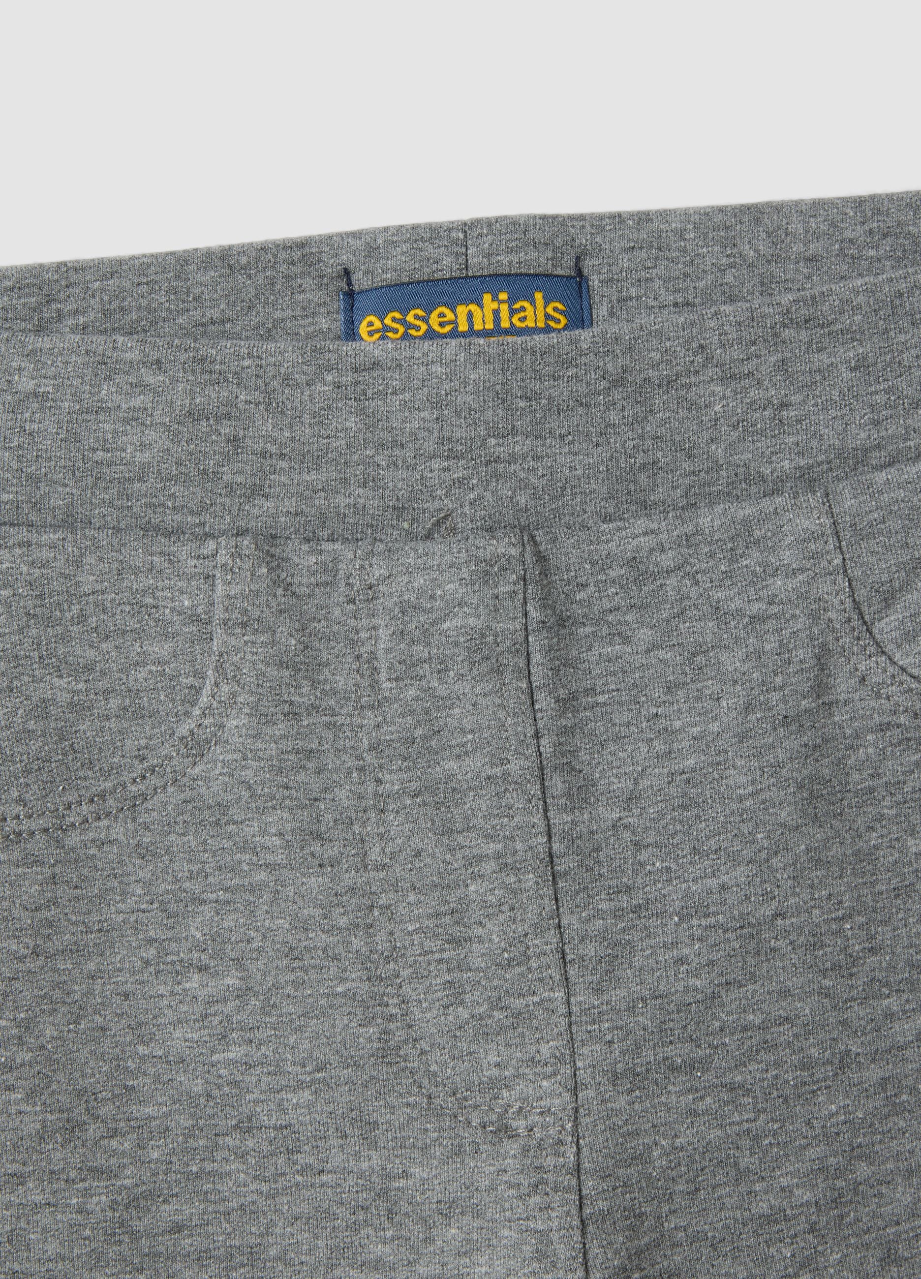 Grey marl flared treggings in stretchy organic cotton