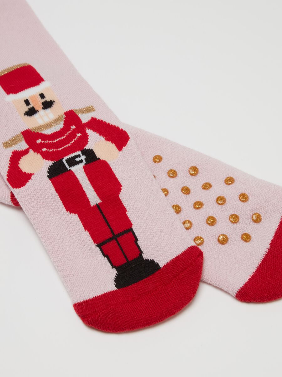 Slipper socks in lurex with toy soldier_2