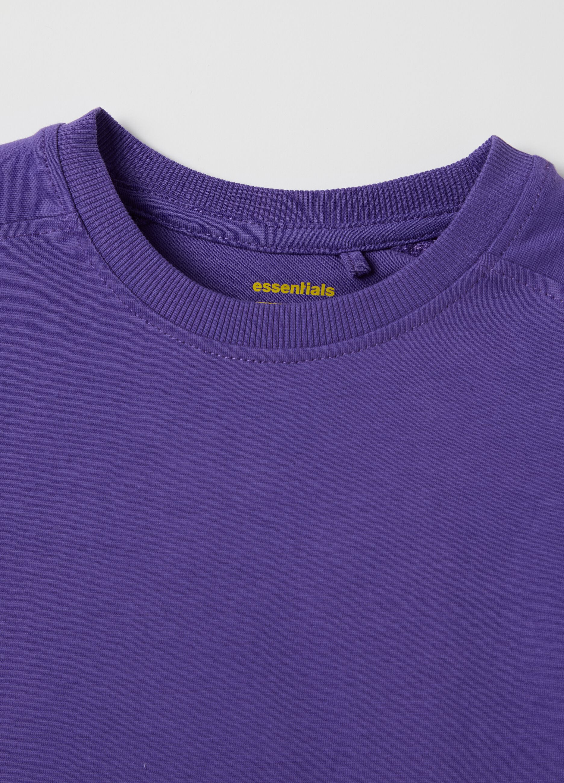 T-shirt Essential viola boxy fit in cotone bio