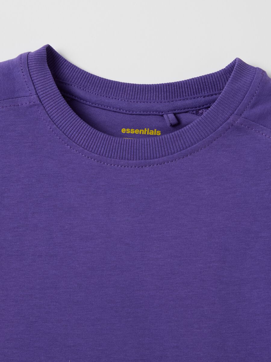 Essential purple boxy-fit T-shirt in organic cotton_3