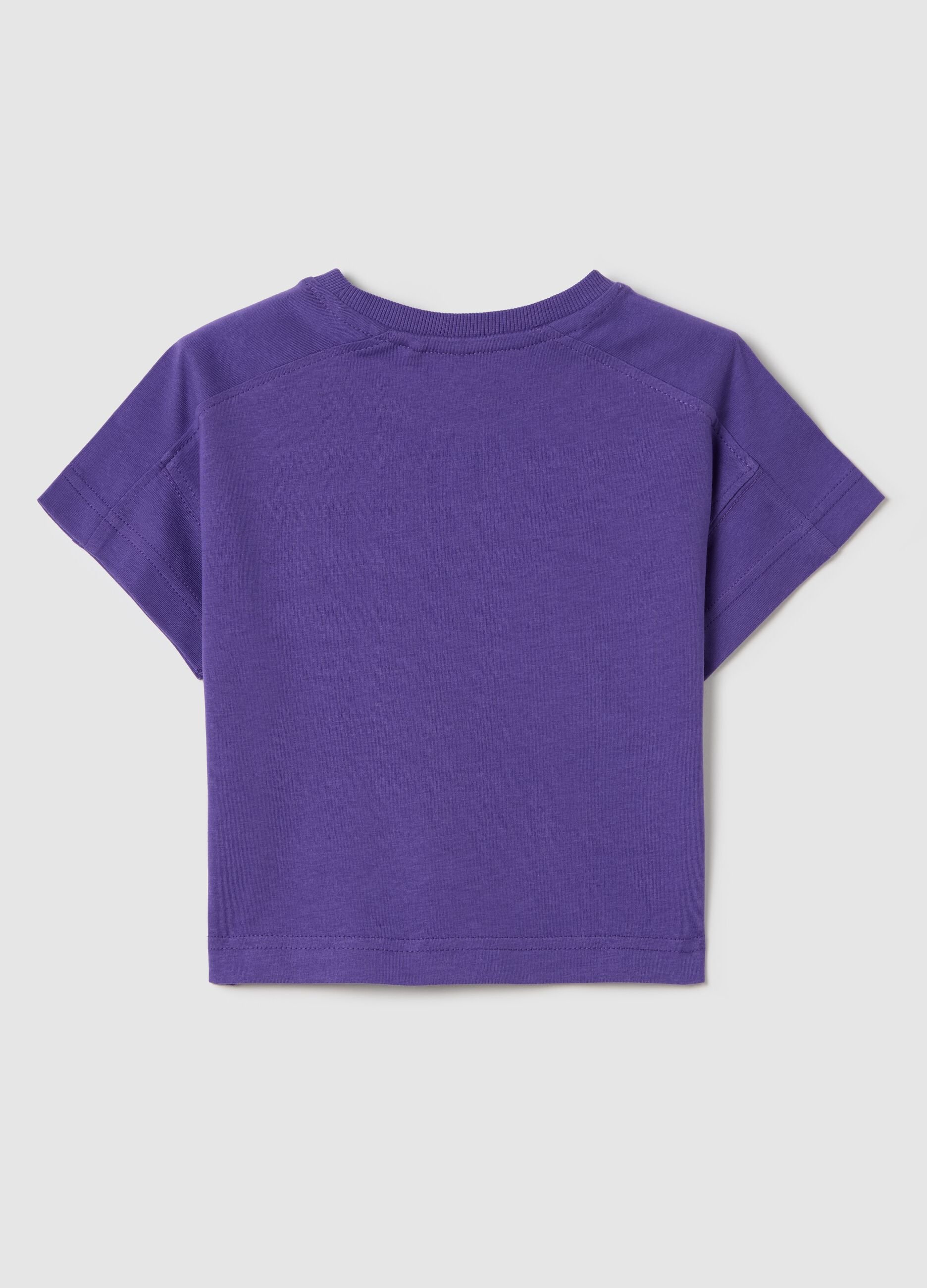 T-shirt Essential viola boxy fit in cotone bio