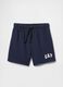 Navy Blue Cotton Blend Children's Shorts_0